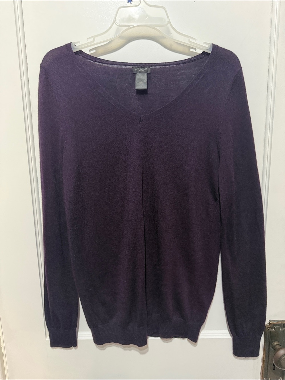 Ann Taylor Women's V-Neck Sweater — Deep Plum